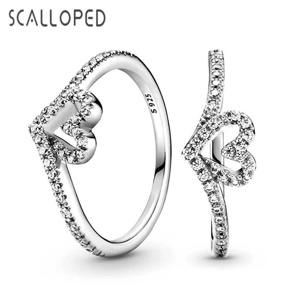 SCALLOPED Trendy Wishing Bone Sparkling Zircon Love Heart Rings For Women Wedding Band Couple Statement Jewelry Anniversary
SCALLOPED Trendy Wishing Bone Sparkling Zircon Love Heart Rings For Women Wedding Band Couple Statement Jewelry Anniversary