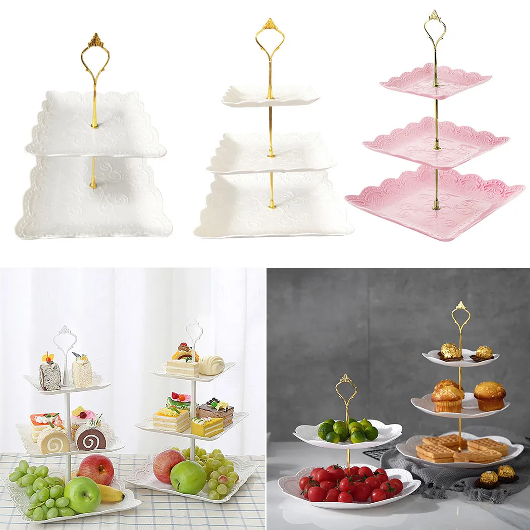 1 X Cake Stand Plastic Presentoir A Gateau 2 Or 3 Tier Square Cake Stand For Afternoon Tea Party Dessert Stand Set
1 X Cake Stand Plastic Presentoir A Gateau 2 Or 3 Tier Square Cake Stand For Afternoon Tea Party Dessert Stand Set
