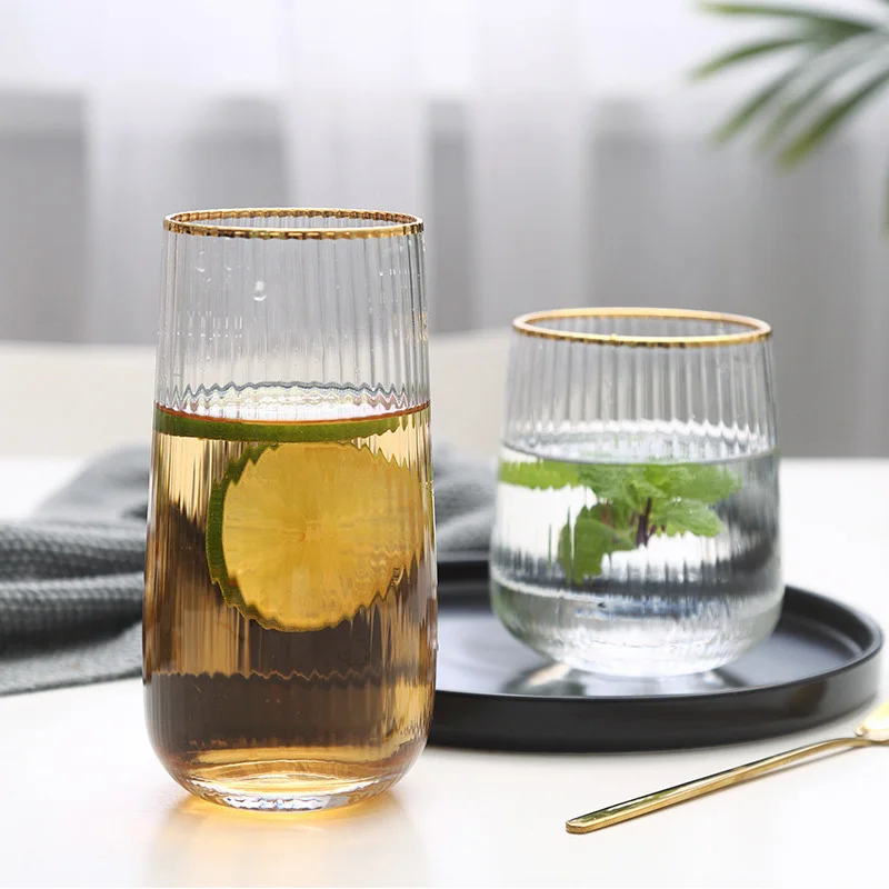 1pc 500ml/530ml Gold Vertical Grain Glass Cup Japanese Household Heat Resistant Simple Juice Cup Cofffee Milk Bar Drinkware
1pc 500ml/530ml Gold Vertical Grain Glass Cup Japanese Household Heat Resistant Simple Juice Cup Cofffee Milk Bar Drinkware