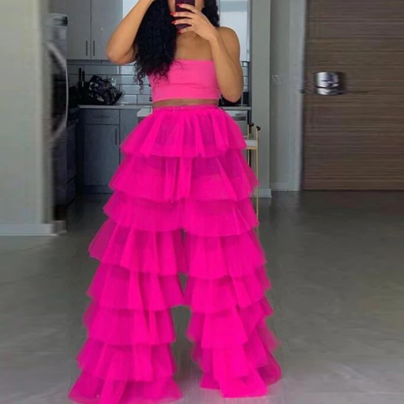 Fuchsia Evening Dresses Only Pants No Top Tiered abendkleider Evening Dress Elastic Band Robe De Soiree Vestidos De Festa
Fuchsia Evening Dresses Only Pants No Top Tiered abendkleider Evening Dress Elastic Band Robe De Soiree Vestidos De Festa