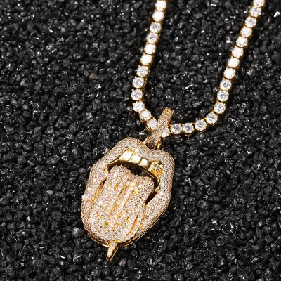 Hip-hop Accessories USD Tongue Pendant NecKLACE Euro-American Character Plated K Gold Set with Zircon Rap NecKLACE
Hip-hop Accessories USD Tongue Pendant NecKLACE Euro-American Character Plated K Gold Set with Zircon Rap NecKLACE