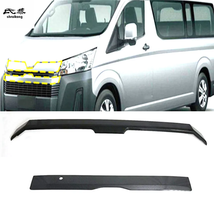 1lot ABS carbon fiber grain top of car grille and top of car grillecover decoration cover for 2019 2020 Toyota HIACE 300 
1lot ABS carbon fiber grain top of car grille and top of car grillecover decoration cover for 2019 2020 Toyota HIACE 300