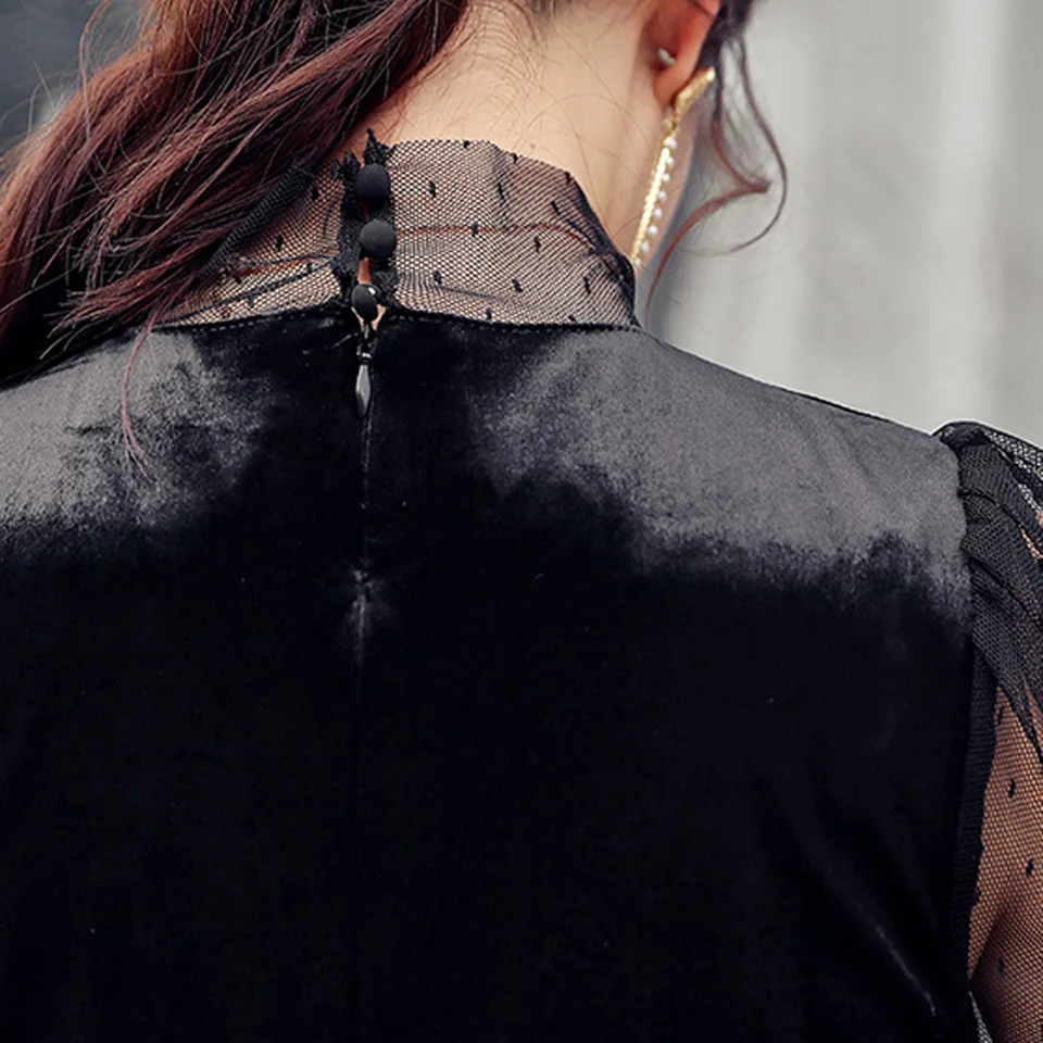 Temperament Women's Dresses 2020 Autumn Black Elegant Party Mini Dress Sexy Club Perspective Mesh High Waist Simple Dress
Temperament Women's Dresses 2020 Autumn Black Elegant Party Mini Dress Sexy Club Perspective Mesh High Waist Simple Dress