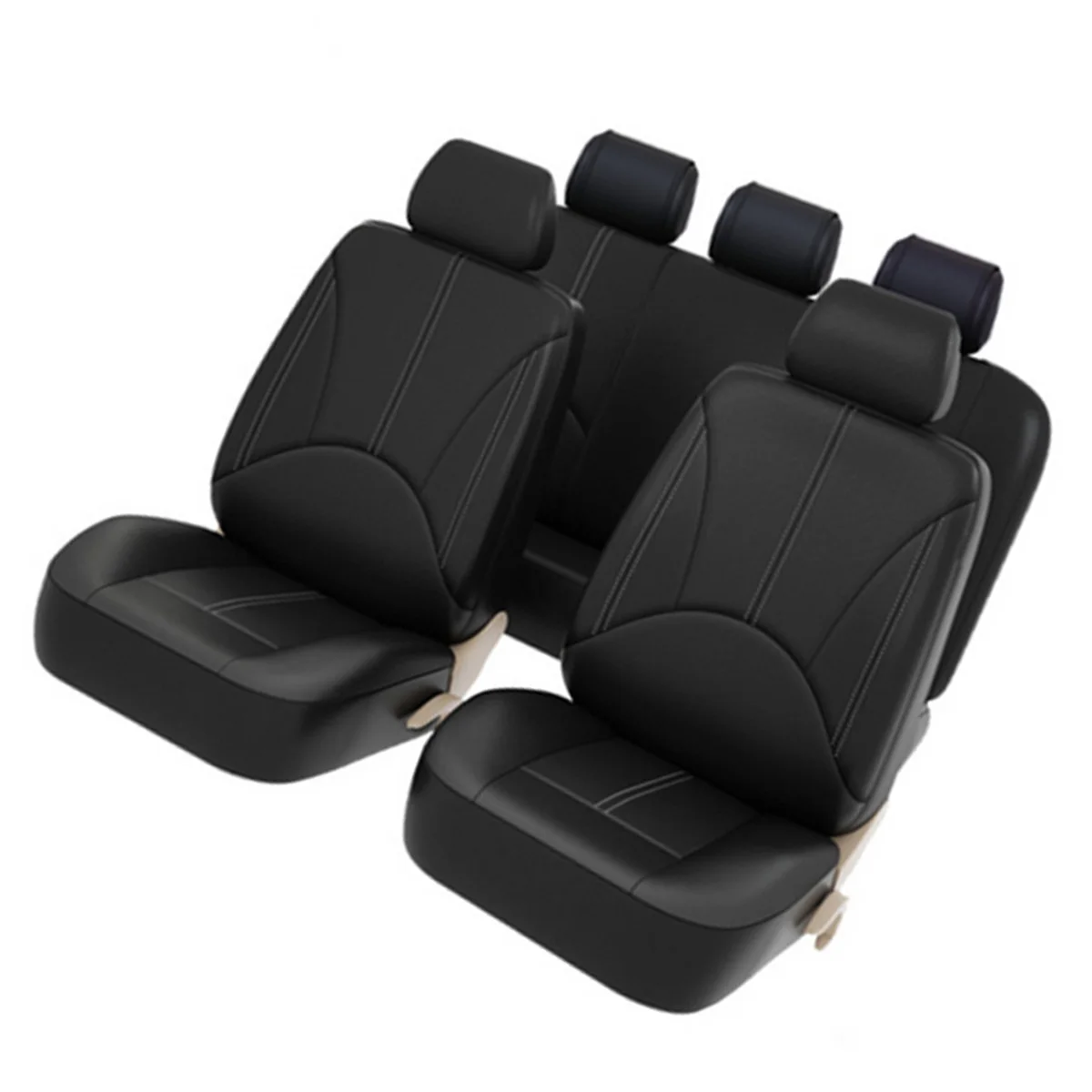 Faux Leather Seat Cover Mat Protect Soft Antiskid Cover Front Head Rest