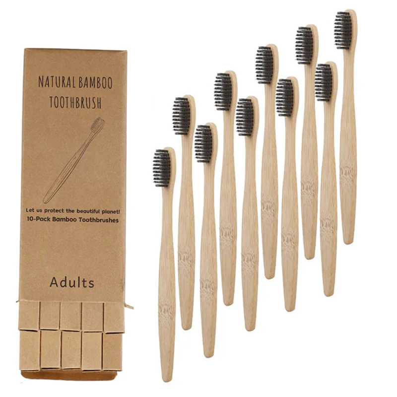 10PCS Bamboo Toothbrush Eco-Friendly BPA Free Soft Bristle Charcoal Teeth Whitening Adult Toothbrushes Health Dental Oral Care 
10PCS Bamboo Toothbrush Eco-Friendly BPA Free Soft Bristle Charcoal Teeth Whitening Adult Toothbrushes Health Dental Oral Care