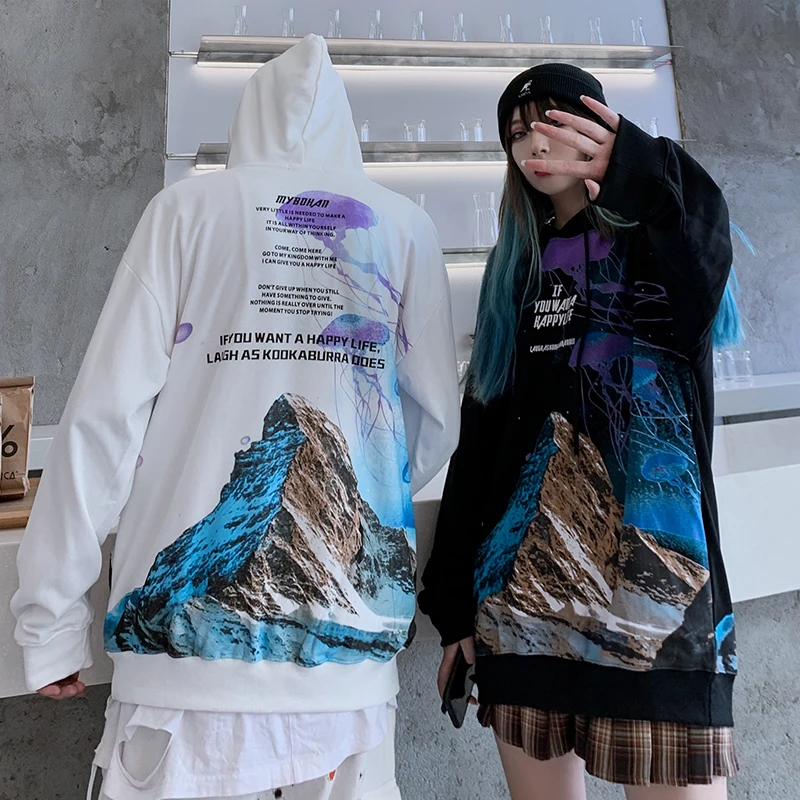 Spring Summer Snow Mountain Jellyfish Hoodies Sweatshirt Harajuku Japanese Anime Streetwear Harajuku Pullover Loose Clothes
Spring Summer Snow Mountain Jellyfish Hoodies Sweatshirt Harajuku Japanese Anime Streetwear Harajuku Pullover Loose Clothes