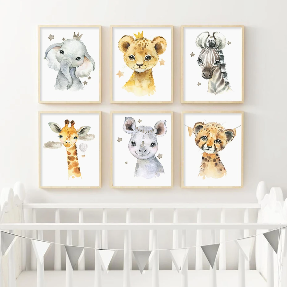 Cute Elephant Lion Tiger Giraffe Rhino African Animals Canvas Painting Wall Art Poster Print Pictures Boy Bedroom Decoration
Cute Elephant Lion Tiger Giraffe Rhino African Animals Canvas Painting Wall Art Poster Print Pictures Boy Bedroom Decoration