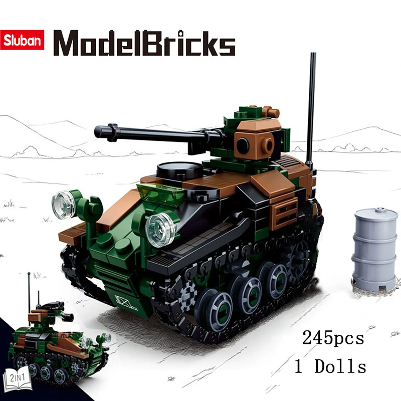 2 In 1 Military Series Weasel 1 Aerial Tank Model Building Blocks DIY Aerial Chariot Soldier Character Assembly Brick Boy Toy
2 In 1 Military Series Weasel 1 Aerial Tank Model Building Blocks DIY Aerial Chariot Soldier Character Assembly Brick Boy Toy