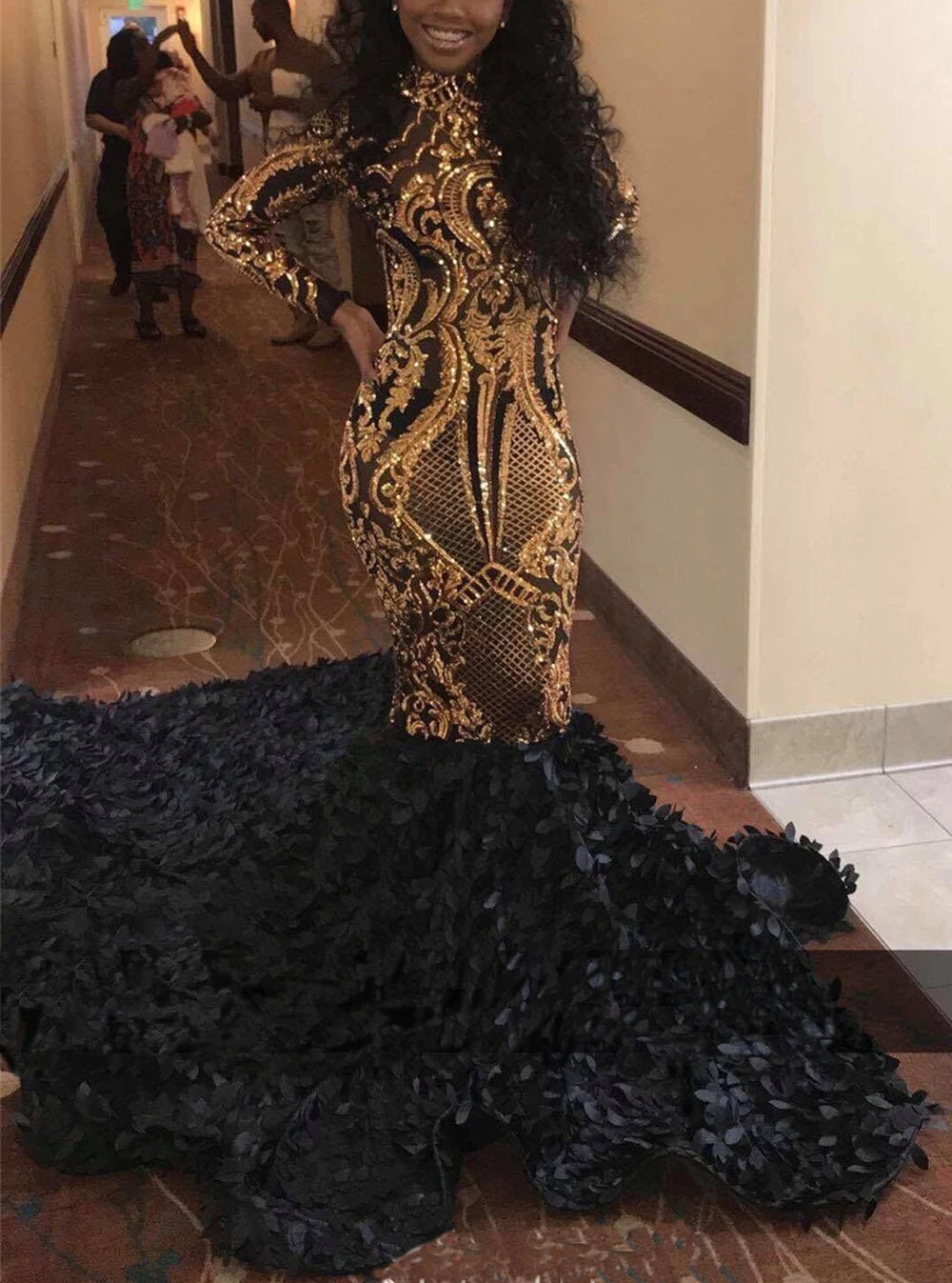 Lanvendia Elegant Muslim Long Sleeve Gold Sequin Prom Dresses for Party 2020 African Black Girls Sexy O-neck Evening Gowns
Lanvendia Elegant Muslim Long Sleeve Gold Sequin Prom Dresses for Party 2020 African Black Girls Sexy O-neck Evening Gowns