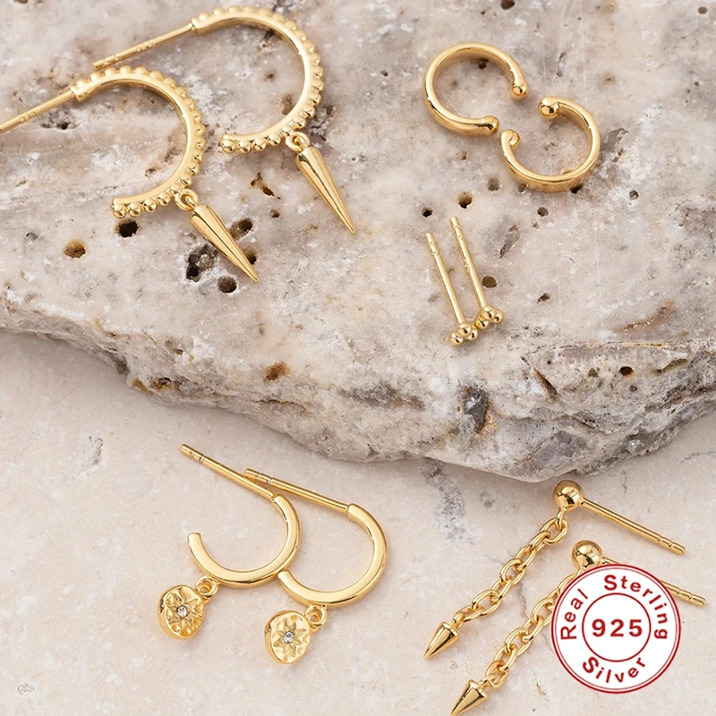 Aide Punk Link Chain Pendant Rivets Stud Earrings for Women Ladies Party Piercing Earring 925 Sterling Silver Jewelry Pendientes
Aide Punk Link Chain Pendant Rivets Stud Earrings for Women Ladies Party Piercing Earring 925 Sterling Silver Jewelry Pendientes