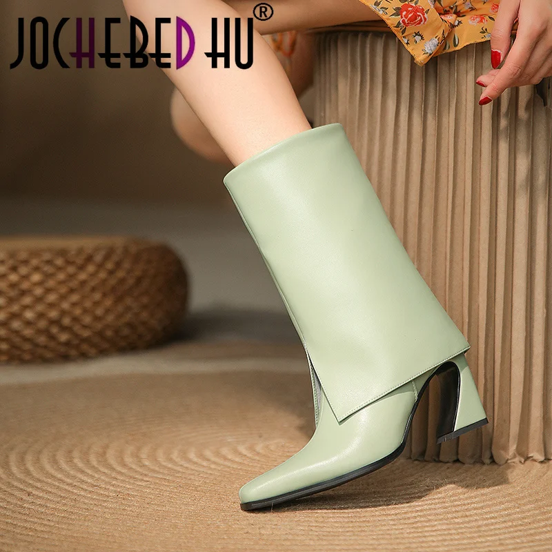 【JOCHEBED HU】2022 Women Knee High Boots Square Toe Genuine Leather High Heel Zipper Motorcycle Boots Ladies Motorcycle Boots 42
【JOCHEBED HU】2022 Women Knee High Boots Square Toe Genuine Leather High Heel Zipper Motorcycle Boots Ladies Motorcycle Boots 42