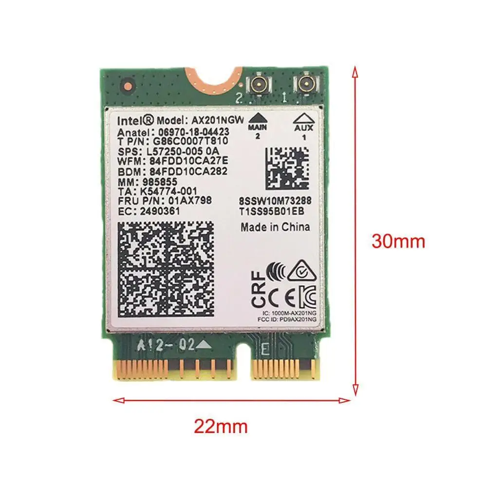 Dual Band 2400Mbps Wireless For Intel AX200 NGFF M.2 802.11ac/ax 9260 5.0 Bluetooth Wifi AX200NGW Netwo Better Card 2.4G/5G U0V9
Dual Band 2400Mbps Wireless For Intel AX200 NGFF M.2 802.11ac/ax 9260 5.0 Bluetooth Wifi AX200NGW Netwo Better Card 2.4G/5G U0V9