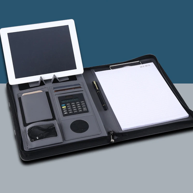 Portable Business Padfolio Portfolio Case Handle PU Leather Portfolio Folder for School Office Conference Notepad
Portable Business Padfolio Portfolio Case Handle PU Leather Portfolio Folder for School Office Conference Notepad