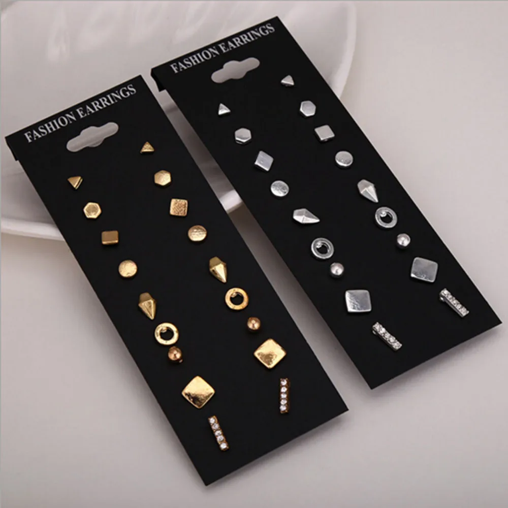 9pairs/set Simple Crystal Geometry Earrings Women Fashion Stud Ear Earrings Jewelry Accessory Gifts New Arrival Hot Sale
9pairs/set Simple Crystal Geometry Earrings Women Fashion Stud Ear Earrings Jewelry Accessory Gifts New Arrival Hot Sale