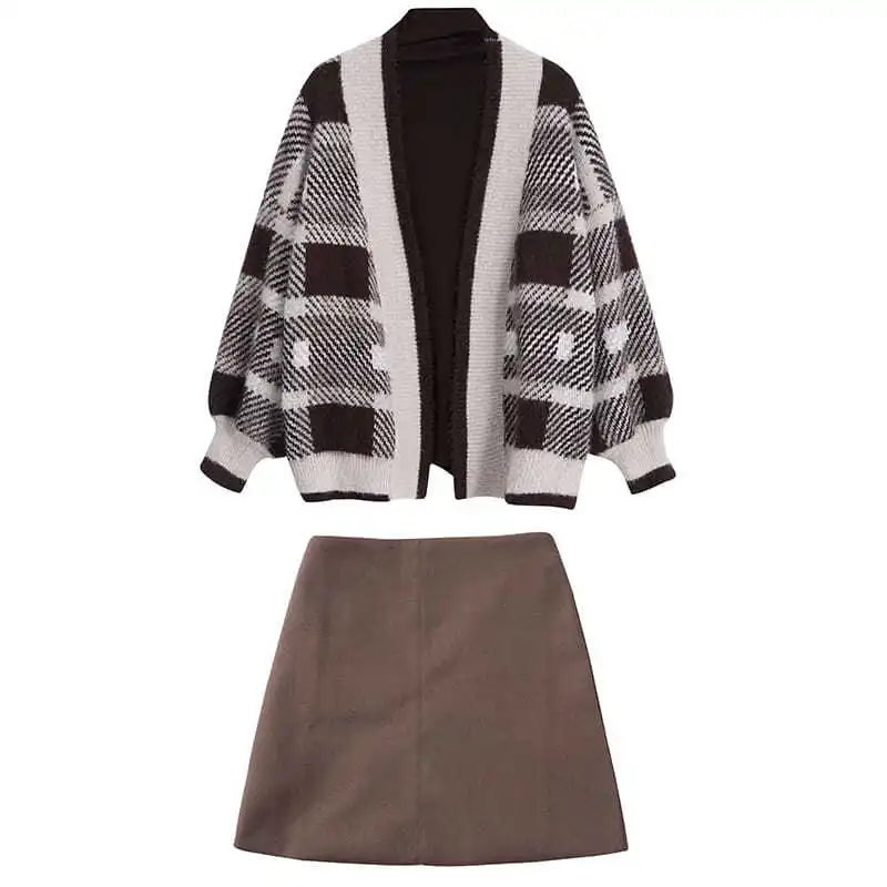 2021 Autumn Women Fashion Suits Female Loose Sweater Cardigan+long Sleeve Slim Tops Ladies Short Skirts Three-piece Sets Y526
2021 Autumn Women Fashion Suits Female Loose Sweater Cardigan+long Sleeve Slim Tops Ladies Short Skirts Three-piece Sets Y526