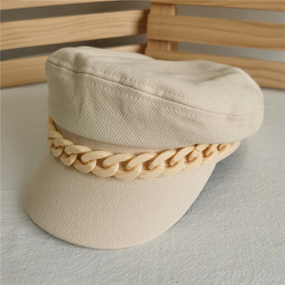 Fashion Military Hat Autumn Sailor Hats For Women Black Ladies Beret Caps Flat Top Captain Cap Travel Cadet Octagonal Hat Chain
Fashion Military Hat Autumn Sailor Hats For Women Black Ladies Beret Caps Flat Top Captain Cap Travel Cadet Octagonal Hat Chain