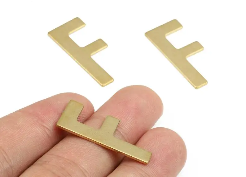 Brass F Blank - Raw Brass Letter F Blank - Brass Letter Wallart Decoration -6PCS/LOT - 30.31x13.45x1.12mm - PP2734
Brass F Blank - Raw Brass Letter F Blank - Brass Letter Wallart Decoration -6PCS/LOT - 30.31x13.45x1.12mm - PP2734