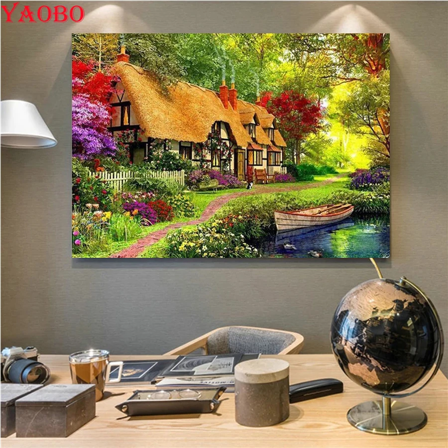 Yaobo 5D DIY Diamond Painting Forest house lake boat scenery Cross Stitch Kit Mosaic Diamond Embroidery Full Square Drill
Yaobo 5D DIY Diamond Painting Forest house lake boat scenery Cross Stitch Kit Mosaic Diamond Embroidery Full Square Drill