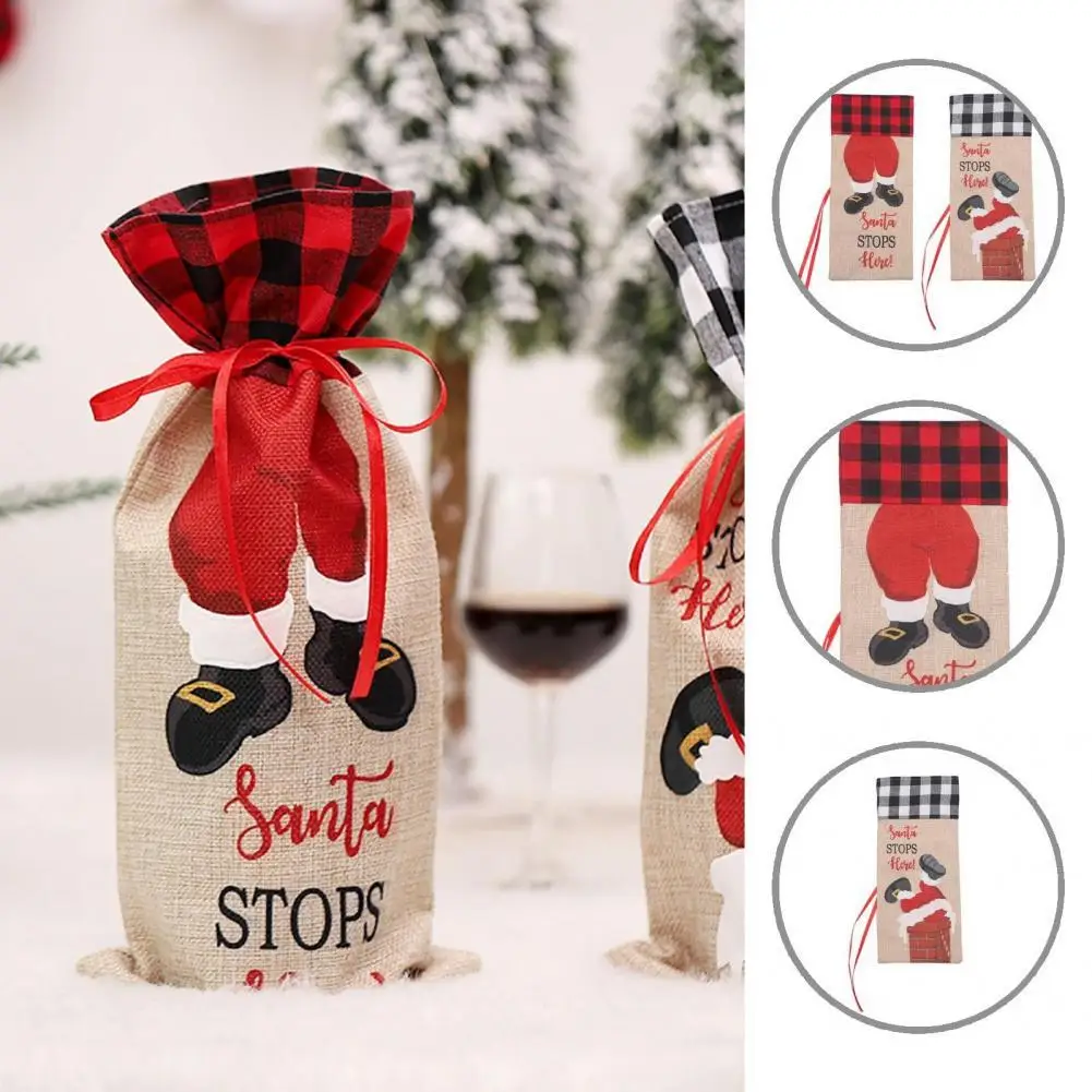 Portable Lovely Festive Ambience Wine Bottle Cover Flax Wine Bottle Pouch High Toughness for Bar
Portable Lovely Festive Ambience Wine Bottle Cover Flax Wine Bottle Pouch High Toughness for Bar