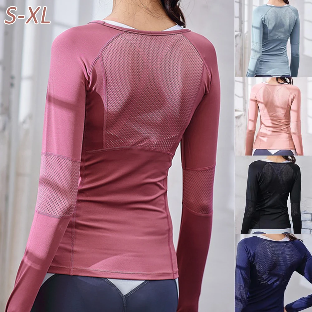 Women Long Sleeve Workout Tops Quick Dry Stretchy Breathable Mesh Shirts Slim Fit Sportswear Gym Fitness Yoga Athletic T-shirts
Women Long Sleeve Workout Tops Quick Dry Stretchy Breathable Mesh Shirts Slim Fit Sportswear Gym Fitness Yoga Athletic T-shirts