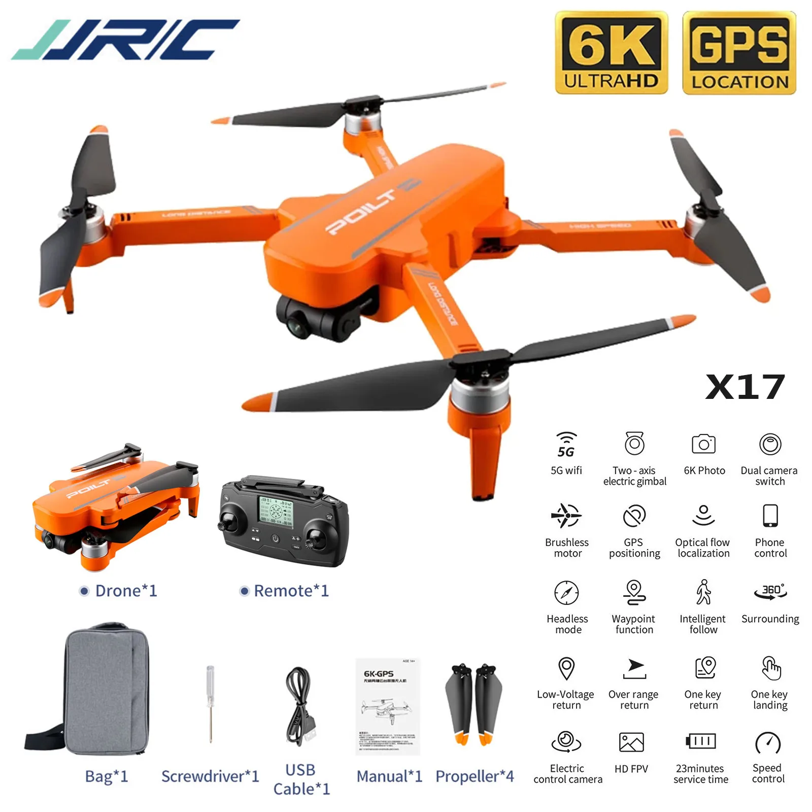 Промежуточный Квадрокоптер Дрон JJR/C X17 Двухъядерный Intel HD камеры Drone 5G Wi-Fi 6K GPS складной бесщеточный мотор RC Дрон Бесплатная Состав
Промежуточный Квадрокоптер Дрон JJR/C X17 Двухъядерный Intel HD камеры Drone 5G Wi-Fi 6K GPS складной бесщеточный мотор RC Дрон Бесплатная Состав