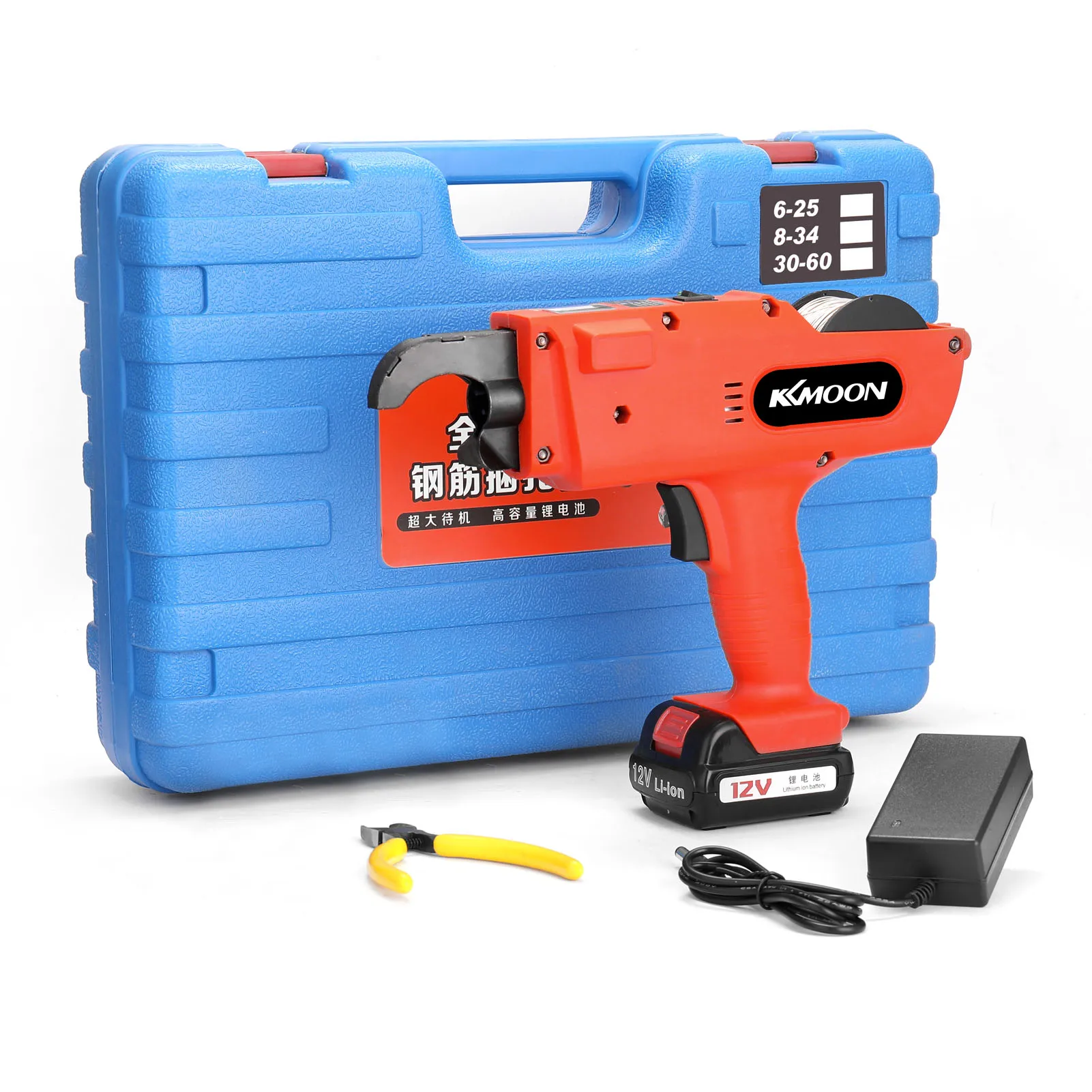 KKmoon 12 V Automatic 8-34MM Rebar Tier Cordless Rechargeable Tying Binding Machine Automatic Rebar Tier Binding Machine
KKmoon 12 V Automatic 8-34MM Rebar Tier Cordless Rechargeable Tying Binding Machine Automatic Rebar Tier Binding Machine