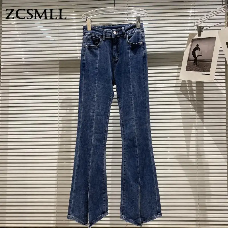 Новые поступления ZCSMLL, брюки с подолом и разрезом, микро-облегающие однотонные женские джинсы из денима, Осень-зима 2021
Новые поступления ZCSMLL, брюки с подолом и разрезом, микро-облегающие однотонные женские джинсы из денима, Осень-зима 2021