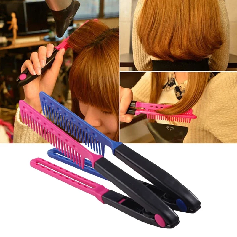 

Fashion Hair Combs V Type Hair Straightener Comb DIY Salon Haircut Hairdressing Styling Tool Anti-static Combs Brush Styling