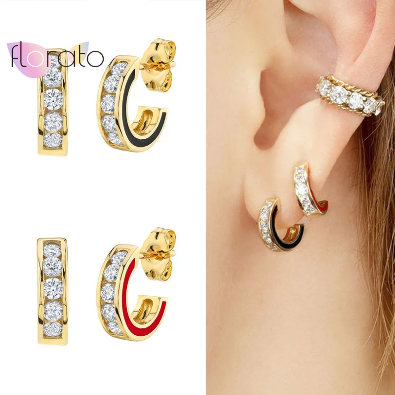 925 Sterling Silver Ear Needle Enamel Earrings Korean INS Geometric Open C Glaze Stud Earrings for Women Fashion Jewelry Gifts
925 Sterling Silver Ear Needle Enamel Earrings Korean INS Geometric Open C Glaze Stud Earrings for Women Fashion Jewelry Gifts