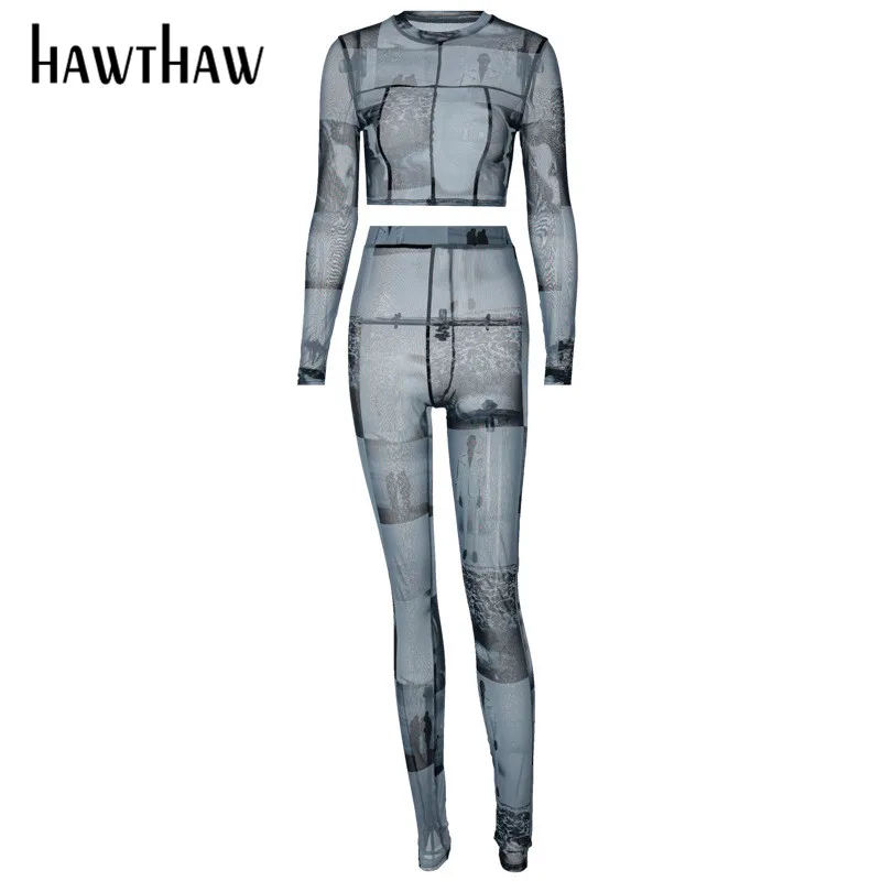 Hawthaw Women Autumn Winter Long Sleeve Mesh See Through Crop Tops Long Pants Two Piece Set 2020 Female Clothing Streetwear
Hawthaw Women Autumn Winter Long Sleeve Mesh See Through Crop Tops Long Pants Two Piece Set 2020 Female Clothing Streetwear