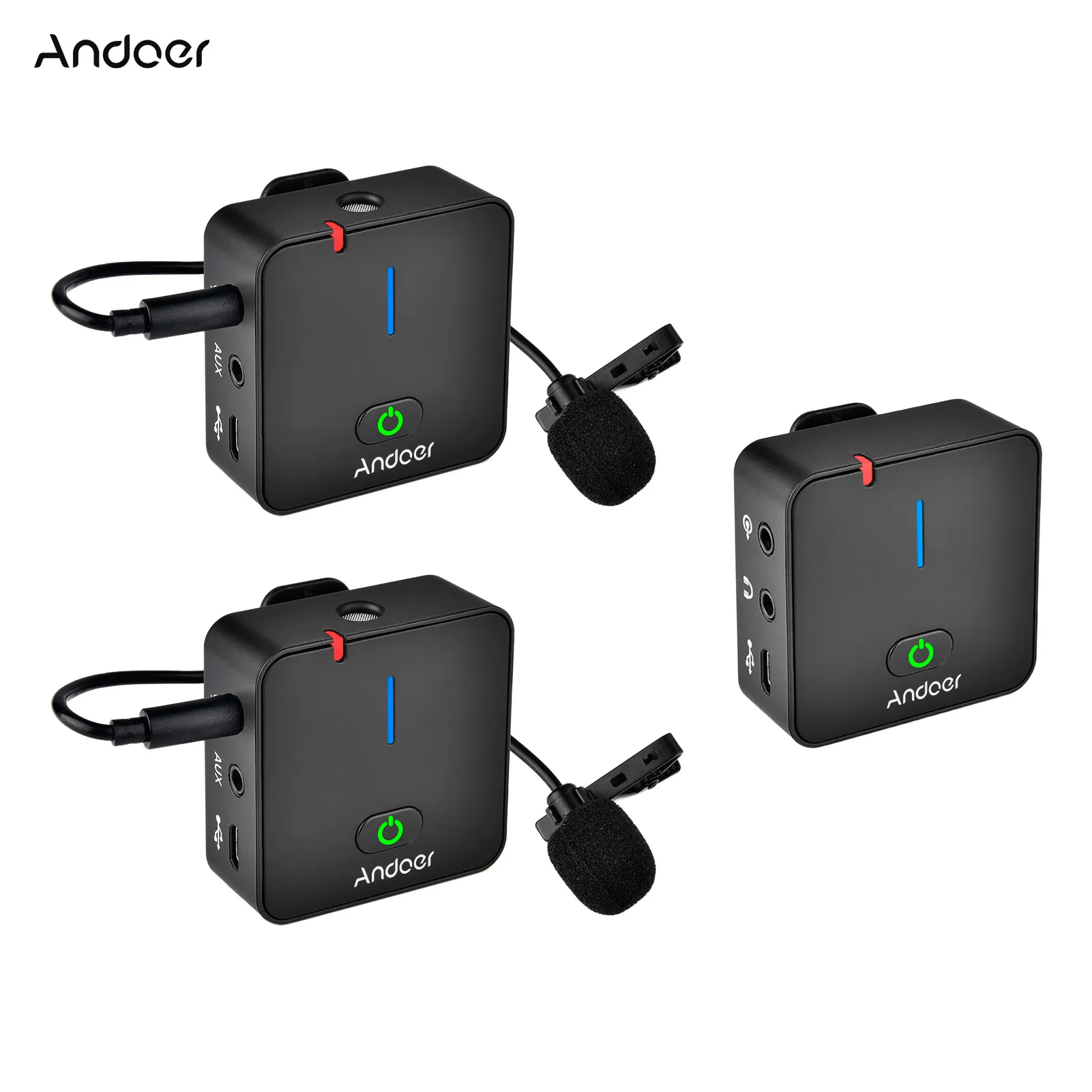 Беспроводная записывающая микрофонная система Andoer с 50 м эффективным диапазоном, смартфон, DSLR камера, DV Vlog, запись видео, интервью
Беспроводная записывающая микрофонная система Andoer с 50 м эффективным диапазоном, смартфон, DSLR камера, DV Vlog, запись видео, интервью