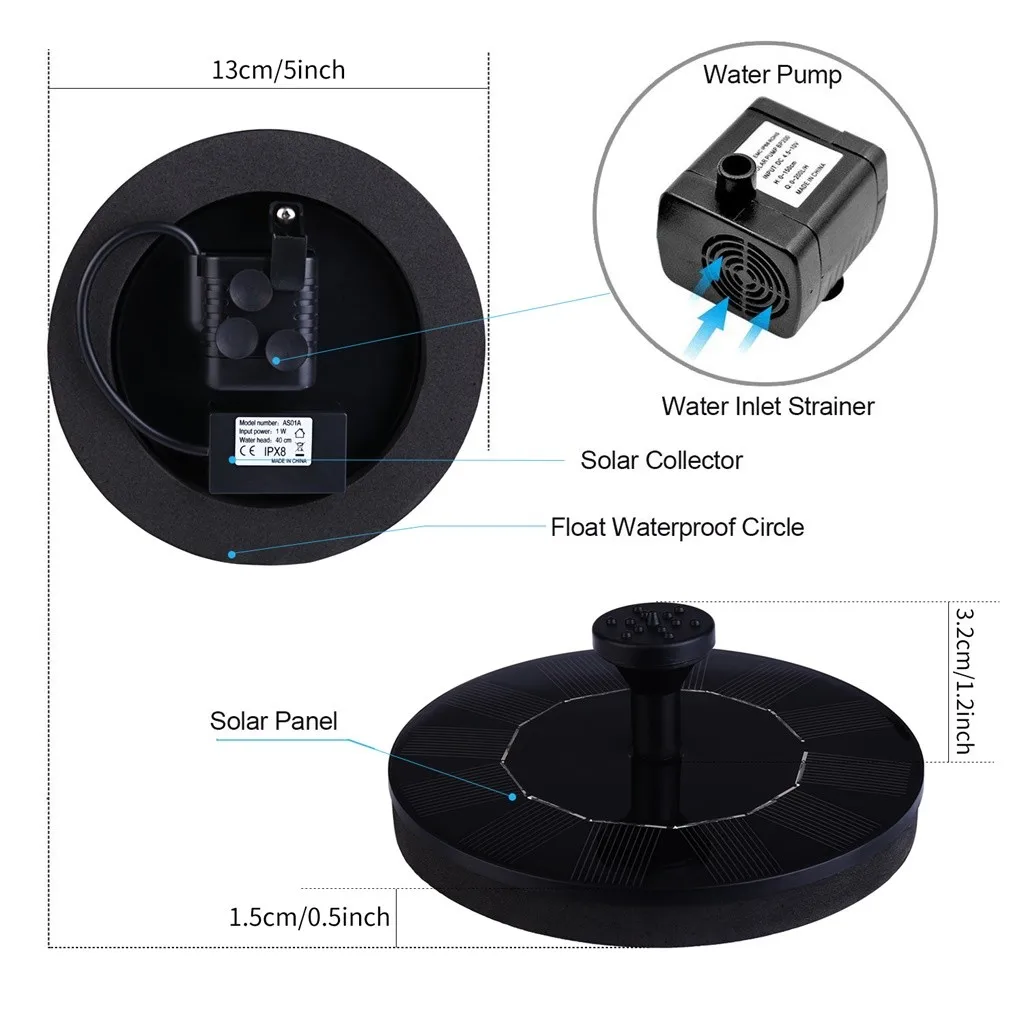 Solar Power Pumps Bird Bath-Fountain Water Floating Pond Fountain Water Pumps Garden Patio Decor garden decoration 2Pcs
Solar Power Pumps Bird Bath-Fountain Water Floating Pond Fountain Water Pumps Garden Patio Decor garden decoration 2Pcs