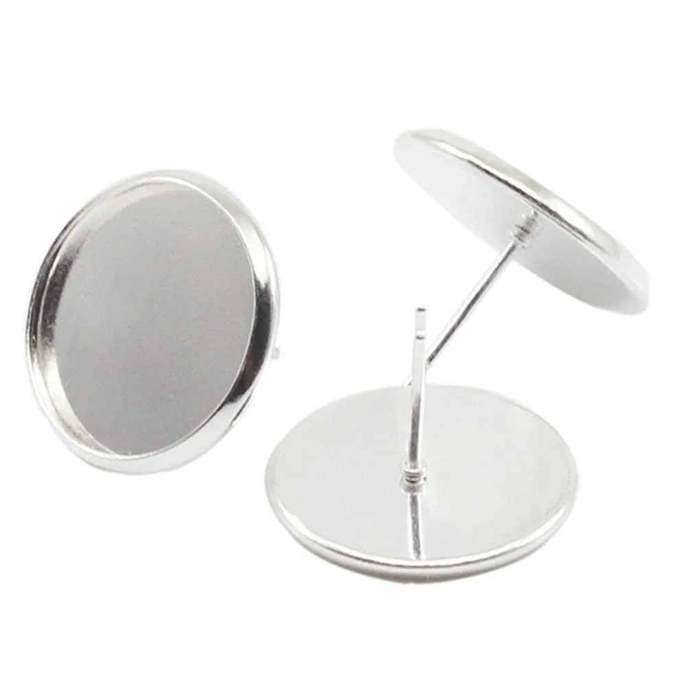 50PCS Stainless Steel Blank Earring Cabochon Cameo Bezel Base Tray Ear Studs Tray Ear Stud Jewelry Earring Findings
50PCS Stainless Steel Blank Earring Cabochon Cameo Bezel Base Tray Ear Studs Tray Ear Stud Jewelry Earring Findings