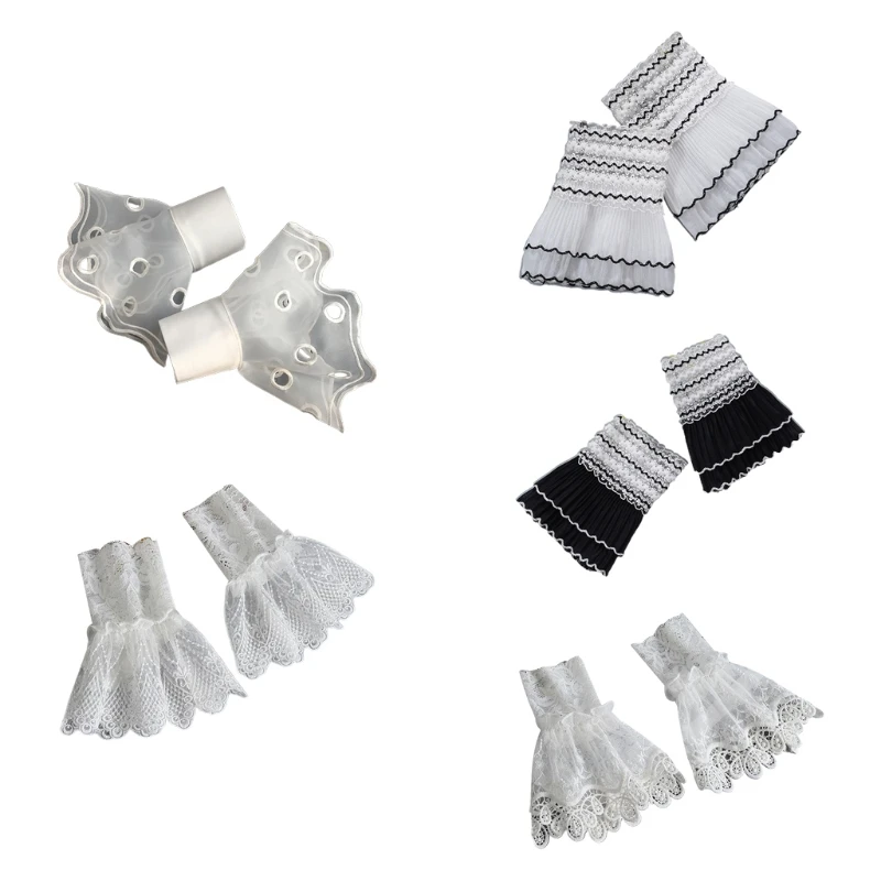 Women Ruffled Lace Layered Horn Cuffs Stretch Bracelet Decorative False Sleeves 85WB
Women Ruffled Lace Layered Horn Cuffs Stretch Bracelet Decorative False Sleeves 85WB