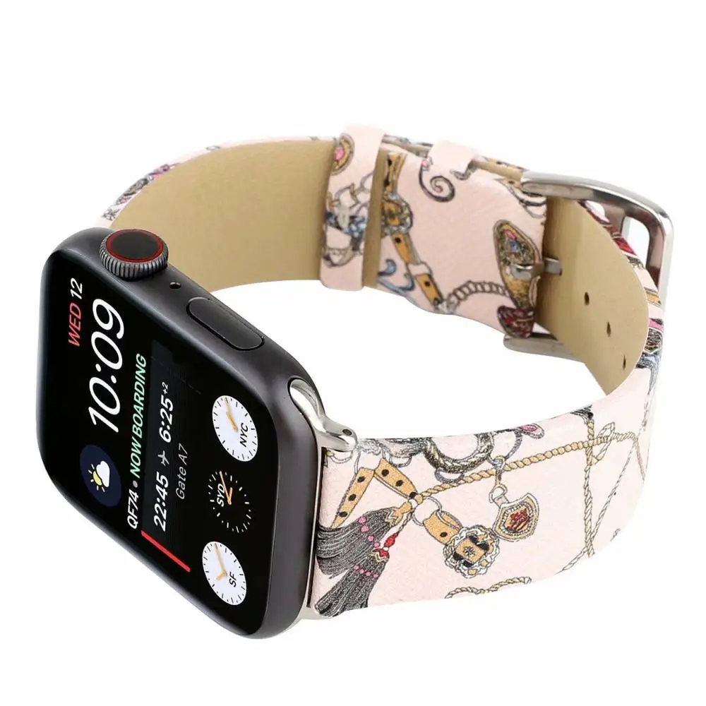 Для наручных часов Apple Watch версии 4 5 42/44 мм модные часы с кожаным ремешком ремешок