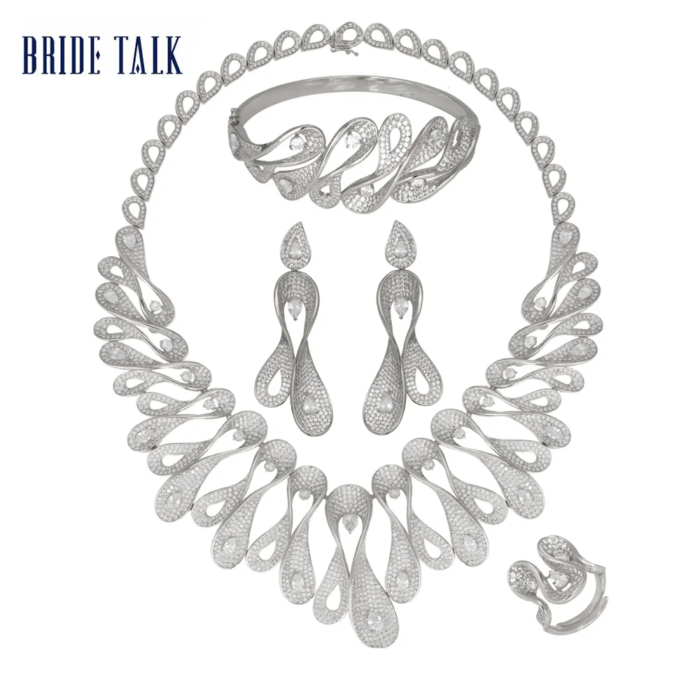 Nigeria Bridal Luxury 4PCS Jewelry set Cubic Zircon Fashionable Necklace Earring Bangle Sets For Women Wedding Accessories
Nigeria Bridal Luxury 4PCS Jewelry set Cubic Zircon Fashionable Necklace Earring Bangle Sets For Women Wedding Accessories