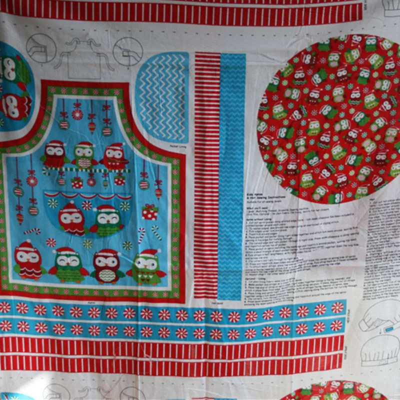 1 ярд Рождественский мультяшный дизайн принт 100% хлопок ткань для детей фартук