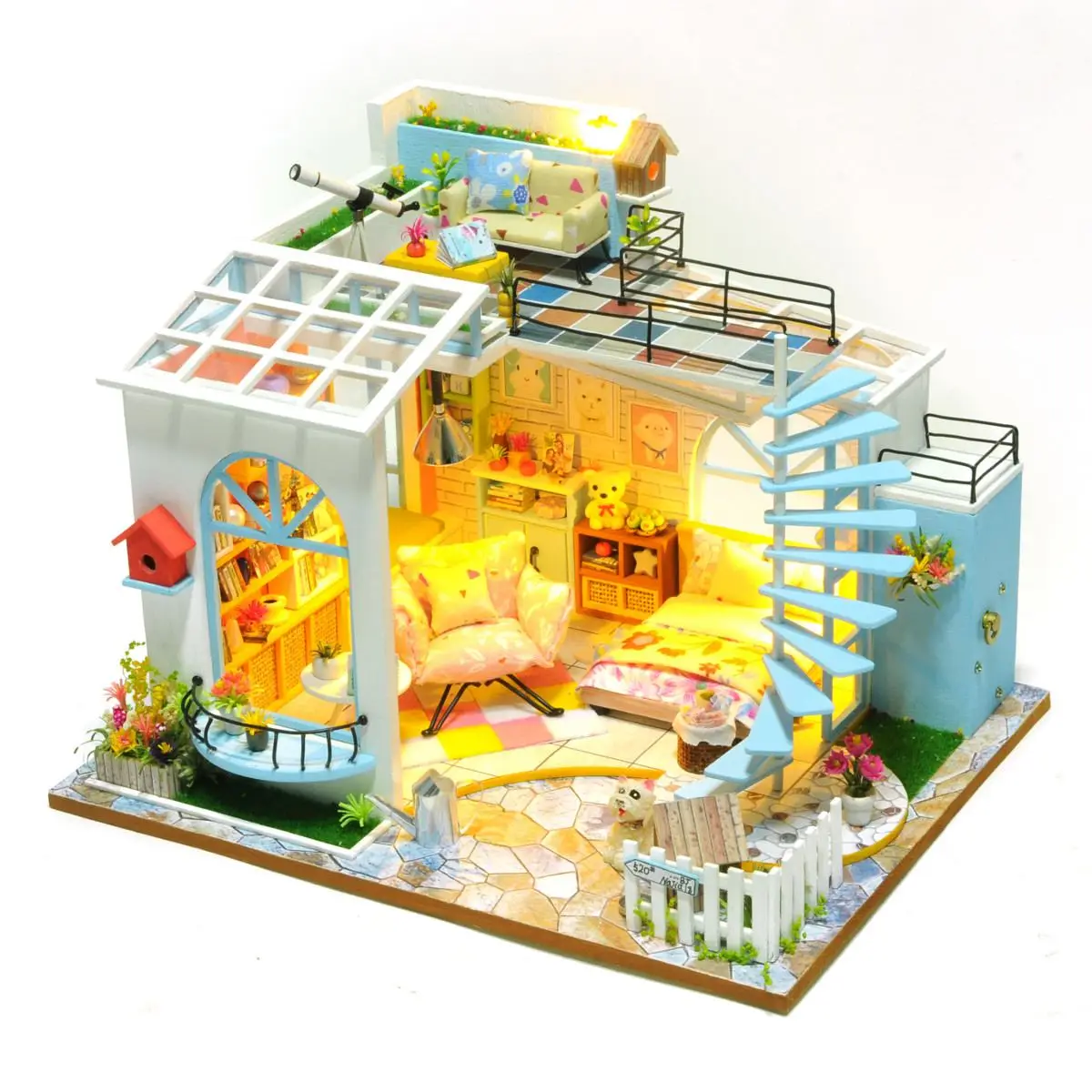 DIY Handmade Miniature Furniture Kit Wood Doll Moonlight Observatory LED Light Assembly Making Cute Model Christmas Birthday
DIY Handmade Miniature Furniture Kit Wood Doll Moonlight Observatory LED Light Assembly Making Cute Model Christmas Birthday