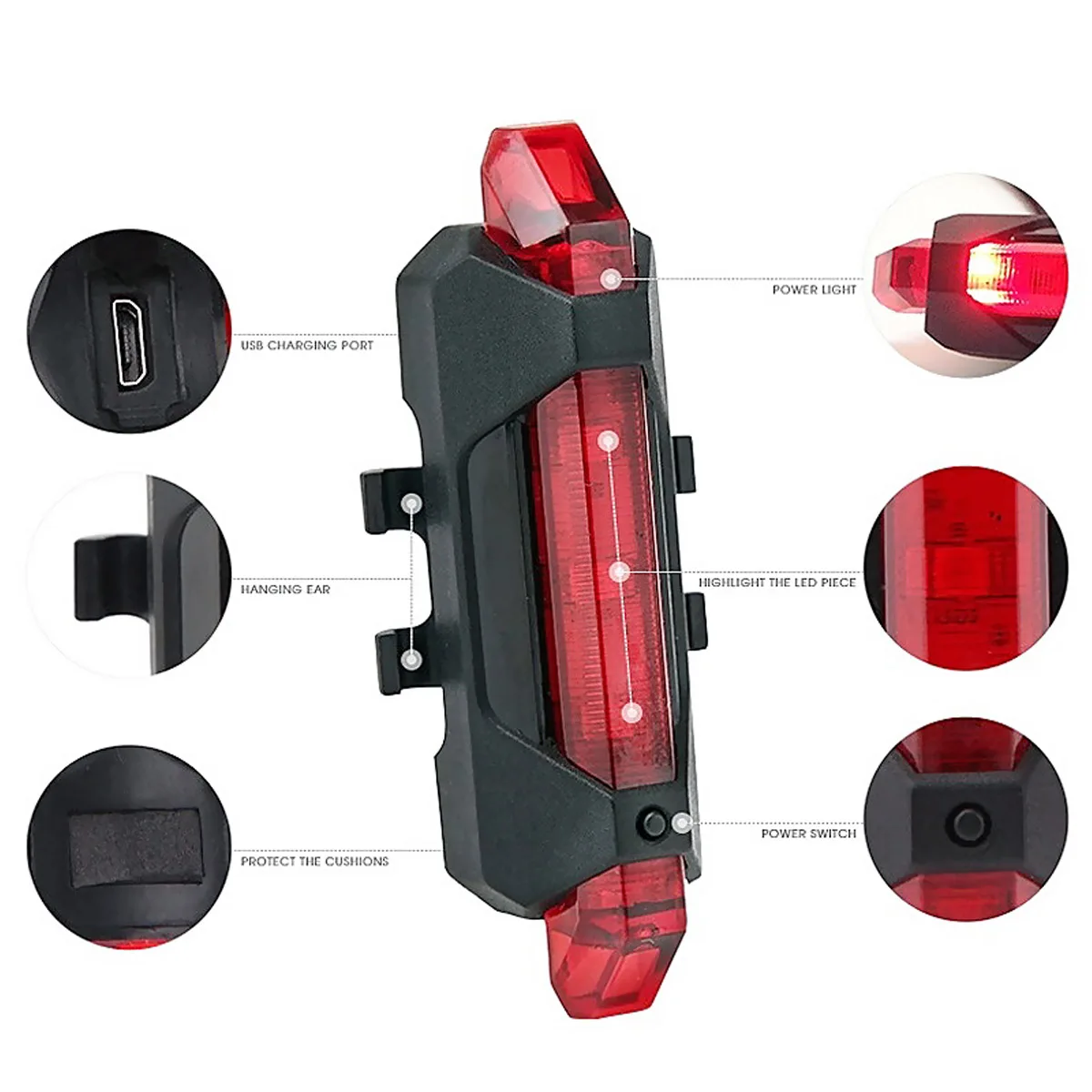 New Portable LED USB Rechargeable Cycling Light Bike Bicycle Tail Rear Safety Warning Light 55 
New Portable LED USB Rechargeable Cycling Light Bike Bicycle Tail Rear Safety Warning Light 55