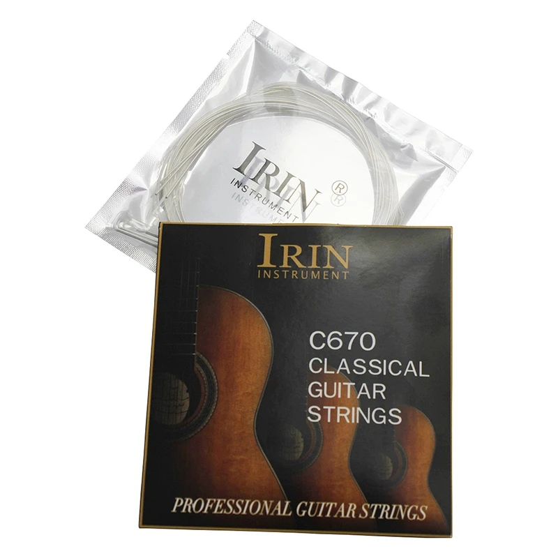 IRIN C670 Acoustic Classical Guitar Strings 6Pcs Nylon Silver Plated Copper Alloy Strings Guitar Parts (.028-.043)
IRIN C670 Acoustic Classical Guitar Strings 6Pcs Nylon Silver Plated Copper Alloy Strings Guitar Parts (.028-.043)