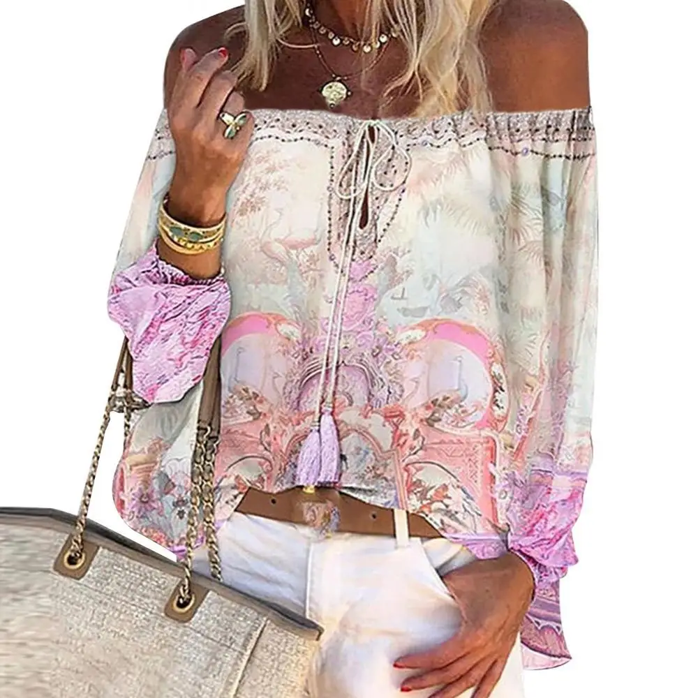 60%HOT Women Long Sleeve Off Shoulder Floral Print Hollow Out Lace Up Blouse Shirt Top
60%HOT Women Long Sleeve Off Shoulder Floral Print Hollow Out Lace Up Blouse Shirt Top