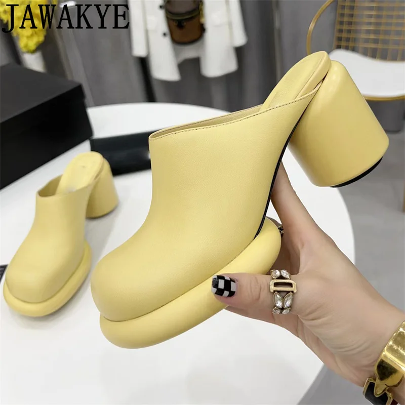 New Wrap Toe Chunky High Heel Slippers Woman Platform Thick sole Rome Leather Mules Ladies Summer Luxury Fashion Week Shoes muje
New Wrap Toe Chunky High Heel Slippers Woman Platform Thick sole Rome Leather Mules Ladies Summer Luxury Fashion Week Shoes muje