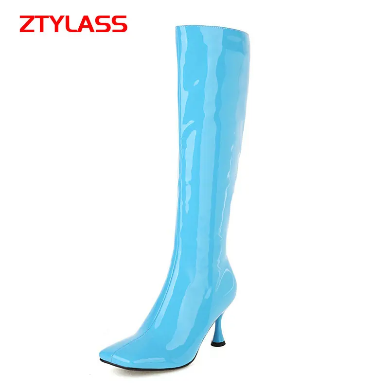 2021 Sexy Patent Leather Women Boots Autumn Winter Knee High Boots Fashion Square Toe High Heel Long Boots Candy Color Shoes
2021 Sexy Patent Leather Women Boots Autumn Winter Knee High Boots Fashion Square Toe High Heel Long Boots Candy Color Shoes