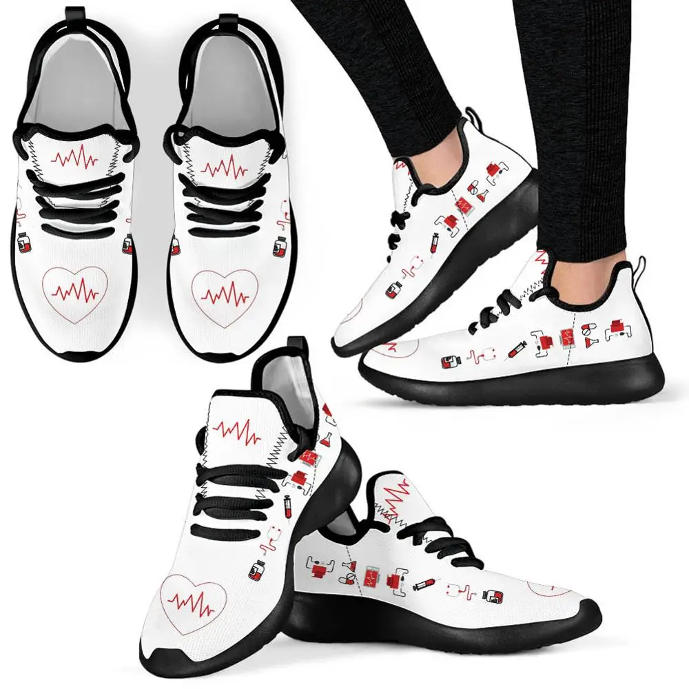 Nurse Heart Beat Pattern Knitting Sneakers for Women Comfortable Flats Woman Shoes Spring/Autumn Lace Up Lady Footwear
Nurse Heart Beat Pattern Knitting Sneakers for Women Comfortable Flats Woman Shoes Spring/Autumn Lace Up Lady Footwear