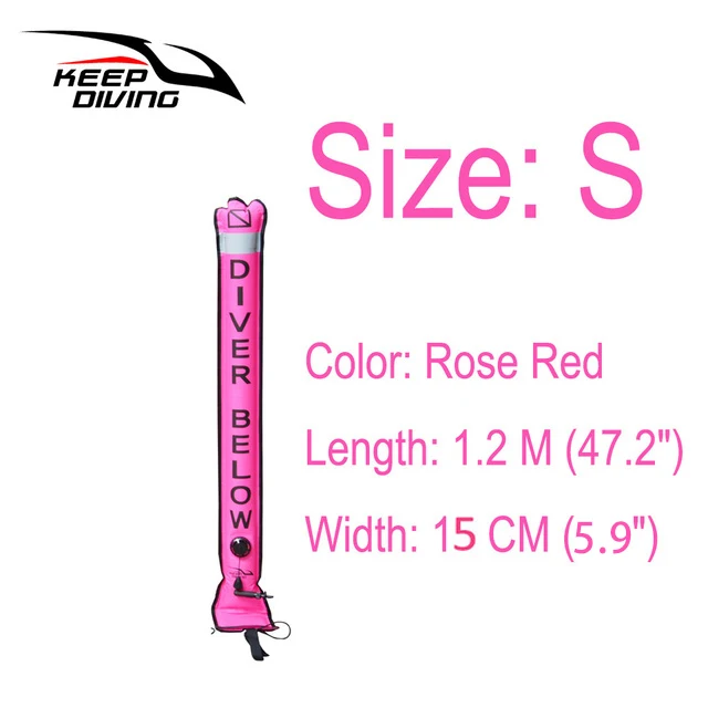 1.2M/1.5M/1.8M Professional High Quality Scuba Diving Inflatable Safety Sausage Signal Tube Surface Buoy (SMB) Diver Below
1.2M/1.5M/1.8M Professional High Quality Scuba Diving Inflatable Safety Sausage Signal Tube Surface Buoy (SMB) Diver Below