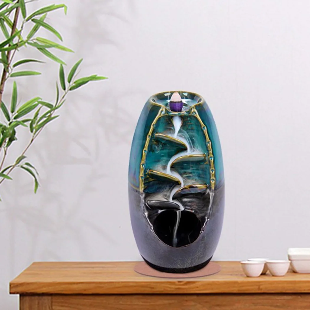 Handicraft Incense Holder Blue Mountain River Ceramic Backflow Waterfall Smoke Incense Burner Home Decor Birthday Christmas Gift
Handicraft Incense Holder Blue Mountain River Ceramic Backflow Waterfall Smoke Incense Burner Home Decor Birthday Christmas Gift