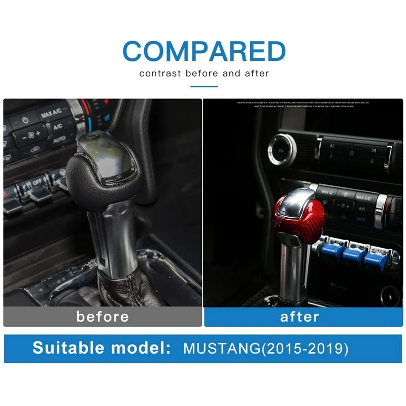 Auto Carbon Fiber Red Sticker Gear Shift Knob Cover Trim for Ford Mustang 2015-2019 Car Interior Accessories
Auto Carbon Fiber Red Sticker Gear Shift Knob Cover Trim for Ford Mustang 2015-2019 Car Interior Accessories