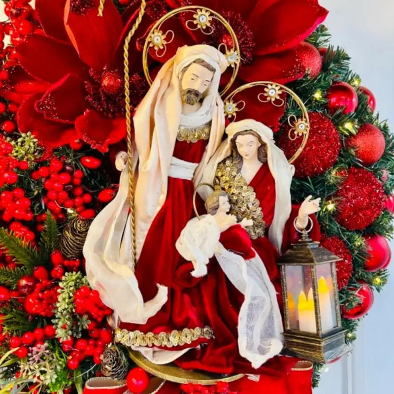 Jesus Christ Christmas Decorations Scene Layout Props JESUS CHRISTMAS WREATH Door Hanging
Jesus Christ Christmas Decorations Scene Layout Props JESUS CHRISTMAS WREATH Door Hanging