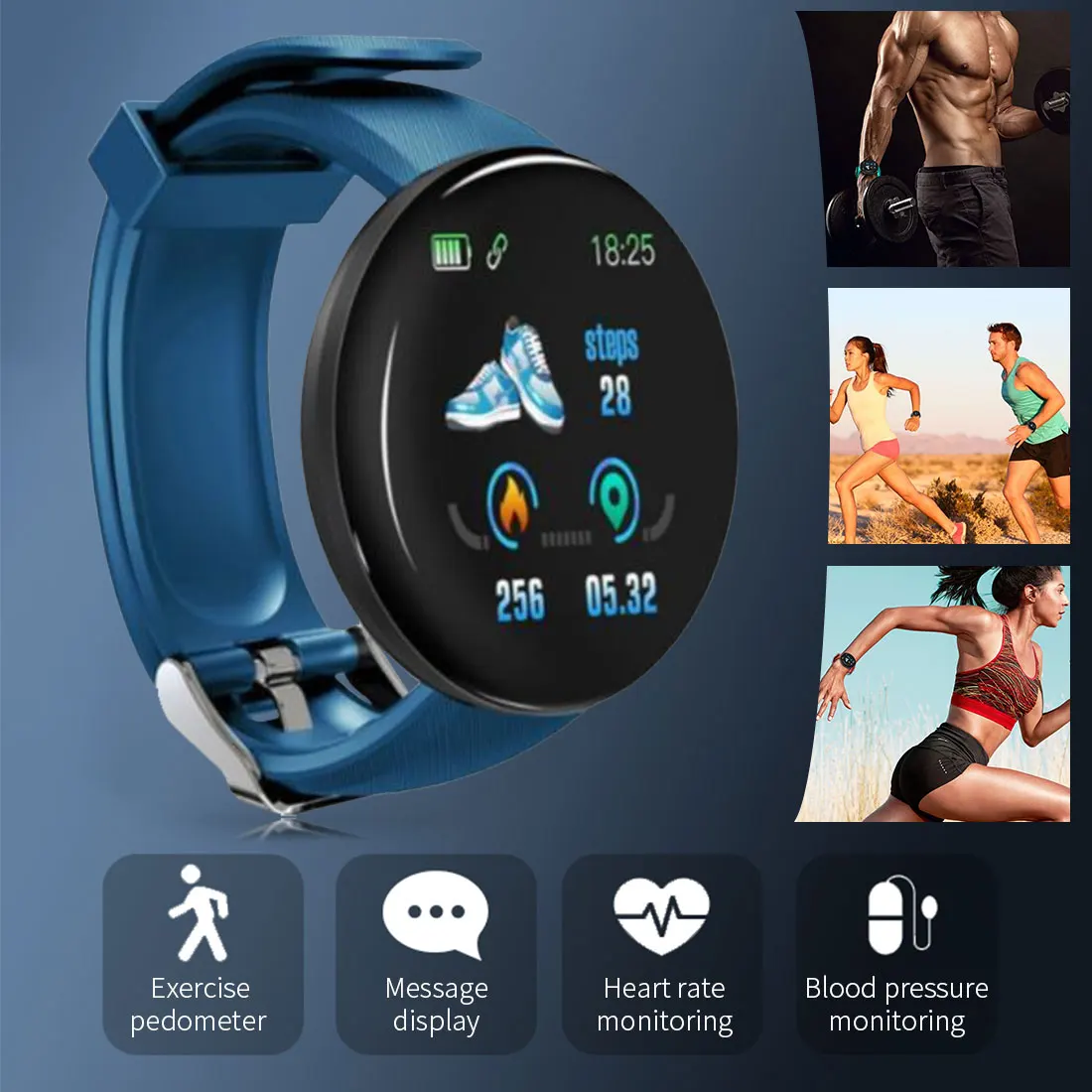Smart Watch Wholesale Electronic Men Women Blood Pressure Heart Rate Monitor Round Fitness Tracker Smartwatch D18
Smart Watch Wholesale Electronic Men Women Blood Pressure Heart Rate Monitor Round Fitness Tracker Smartwatch D18