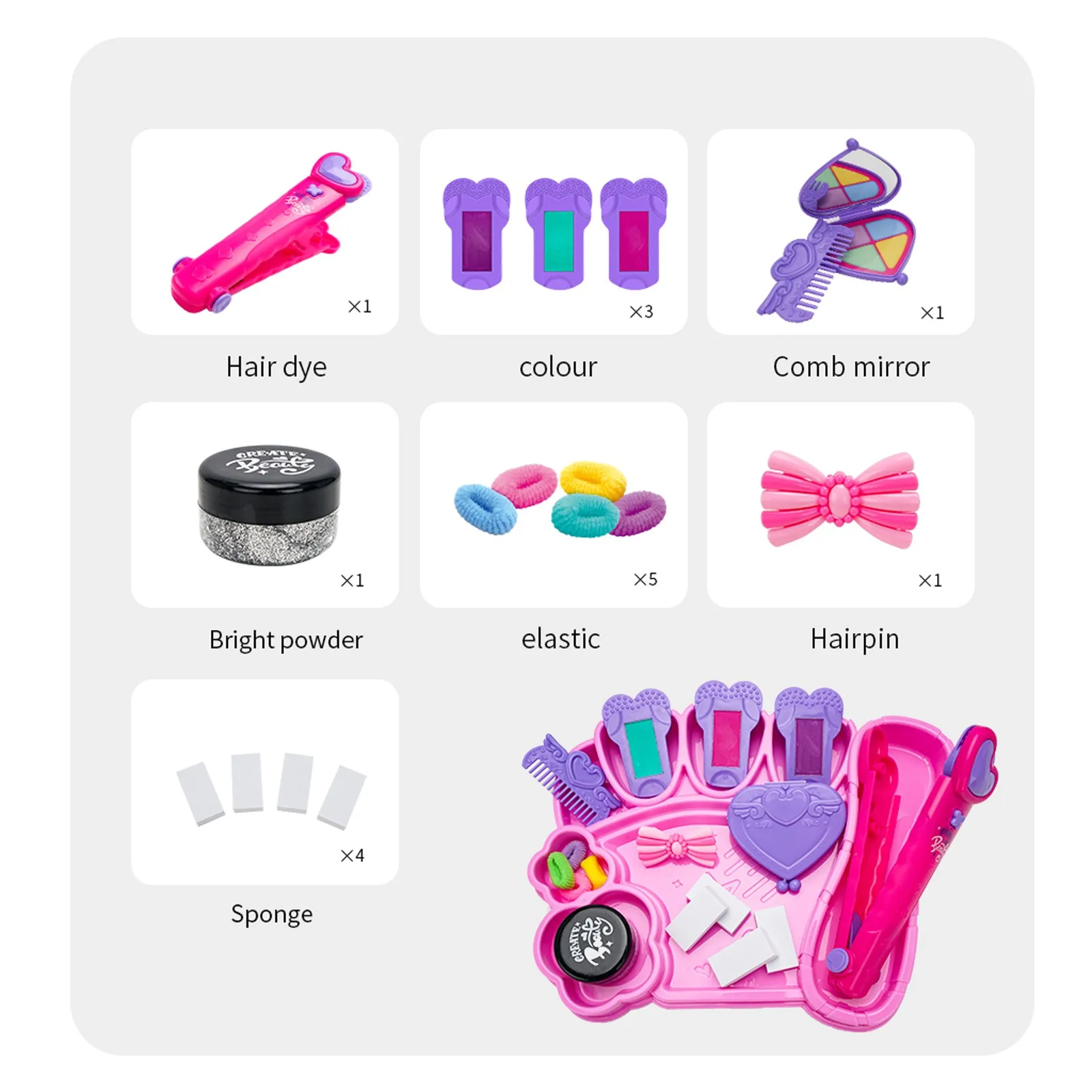 Beauty Fashion Toys Kids Girls Sparkling Hair Beauty Salon Hairdressing Products For Girls Princess Cosmetics Set Make Up Set
Beauty Fashion Toys Kids Girls Sparkling Hair Beauty Salon Hairdressing Products For Girls Princess Cosmetics Set Make Up Set